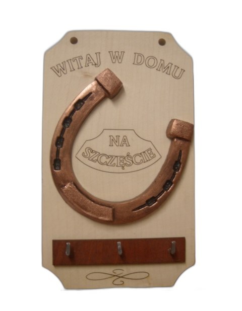 Deska na klucze wieszak PODKOWA 21x12,5cm NR.9