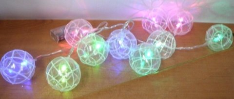 Lampki / bombki 10szt. przezroczyste z brokatem na baterie | XMD-16052