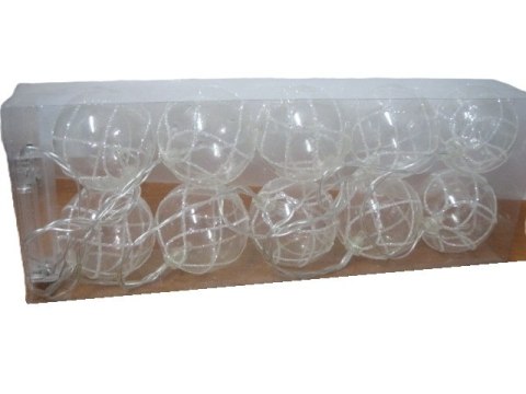 Lampki / bombki 10szt. przezroczyste z brokatem na baterie | XMD-16052