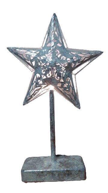 Gwiazda metalowa stojąca 10 led 34cm