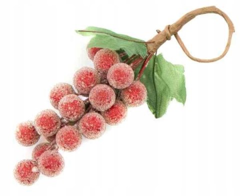 Kiść winogronu CZERWONA OSZRONIONA 15cm | CV09088