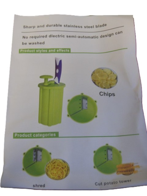 Maszynka do spiralnych ziemniaków chipsów szatkownica krajacz warzyw | 6231