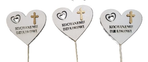 Serce na piku 3szt. KOCHANEMU DZIADKOWI