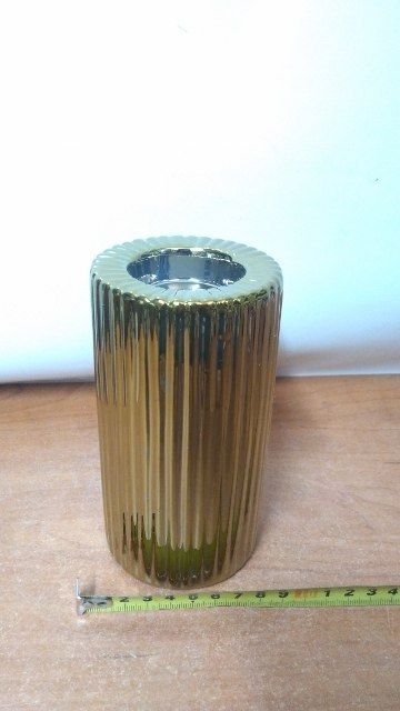Świecznik ceramiczny na tea light ZŁOTY CHROM | RC791-84