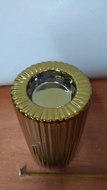 Świecznik ceramiczny na tea light ZŁOTY CHROM | RC791-84