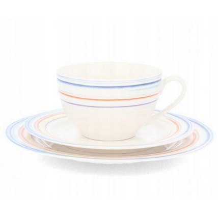 Filiżanka ze spodkiem + talerzyk paski AIC5081