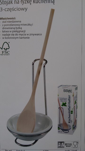 Zestaw stojak kuchenny + łyżka