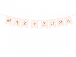 Baner różowy MĄŻ/ŻONA 15x110cm | GRL67-081J