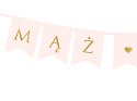 Baner różowy MĄŻ/ŻONA 15x110cm | GRL67-081J