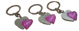 Brelok metalowy 10szt. DWA SERCA