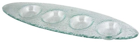 Półmisek szklany na 4 jajka talerz do jajek BOZ3698