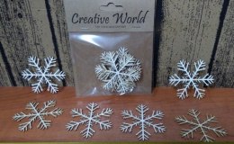Śnieżynki 6szt wycinanki 7cm OPB-SW08