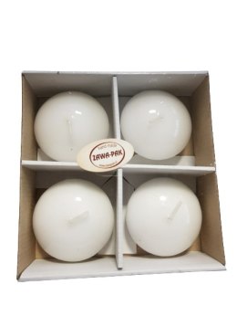 Świeca pływająca 4szt. BIAŁA lakier bezbarwny 70/40mm
