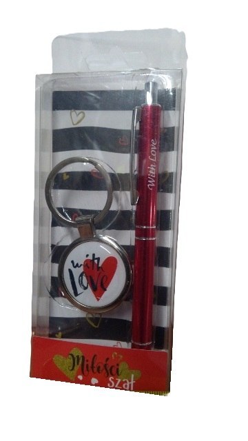 Zestaw brelok + długopis WITH LOVE