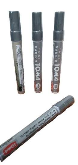 Marker olejowy TOMA do malowania STALI,GUMY,DREWNA,PLASTIKU I SZKŁA-SREBRNY