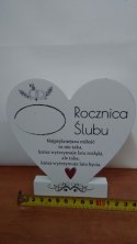 Serce stojące do wypisania 12cm ROCZNICA ŚLUBU