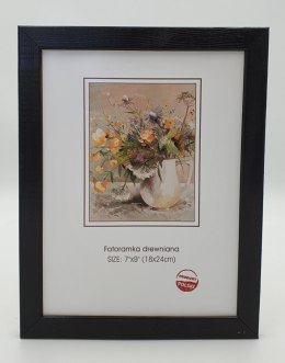 Fotoramka drewniana czarna 18 x 24 cm