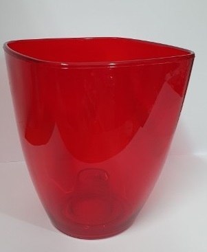 Osłonka / doniczka storczyk 15 TRANSPARENT CZERWONA
