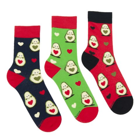 Skarpetki młodzieżowe awokado + serce 1 | CML350-123