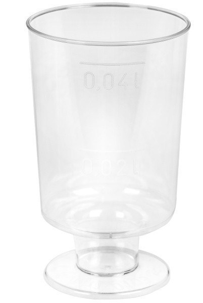 Kieliszki 50ml. plastikowe na stopce 20szt 33-40