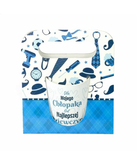Kubek ceramiczny z napisem Dla Mojego Chłopaka od Najlepszej Dziewczyny