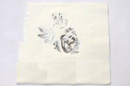 Serwetka 33x33 Ślub kwiatki biały SR 20 szt. SKSR-0001