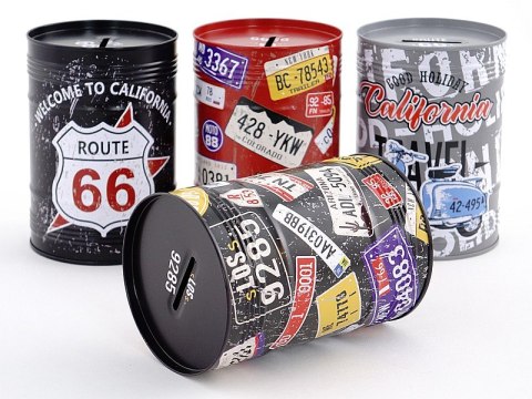 Skarbonka metalowa puszka CALIFORNIA 12,5x9cm