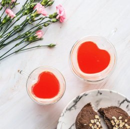 Szklanki termiczne z podwójnym dnem 2szt. SERCE | SZK18