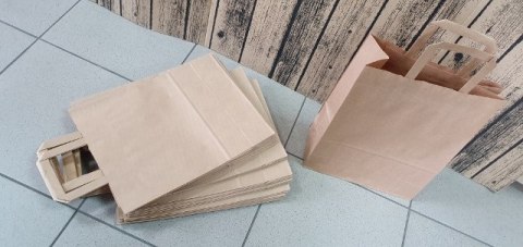 Torebka papierowa z uszami SZARA 28x15x30 cm 25 szt.