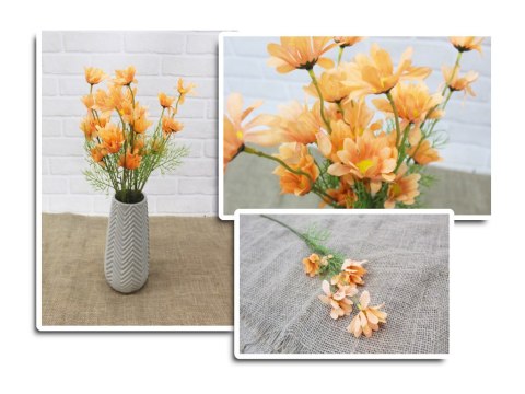 Kwiat 10szt sztuczny stokrotka 5-kwiatowa średnia 6 cm na jednej łodydze 60 cm - mix kolorów