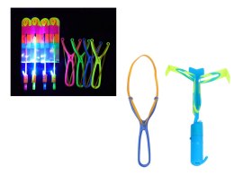 Proca śmigiełko lotka wyrzutnia 10szt świecąca w ciemności gumowa latająca led mix kolor 16,5 cm NT0970