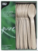 Łyżki drewniane jednorazowe sztućce ekologiczne 16 cm - 100 szt 27-89