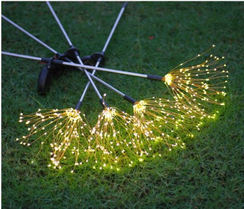 Lampa solarna świąteczne fajerwerki do ogrodu 90 LED - CIEPŁY BIAŁY NT2448