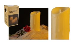 Świeca led na baterie z ruchomym płomieniem efekt rozlanego wosku 15x7cm ŻÓŁTA | GAO-105C