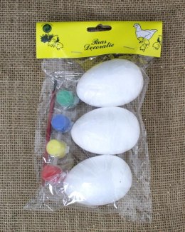 Jajka styropianowe 3szt. + farbki | EAD-2138