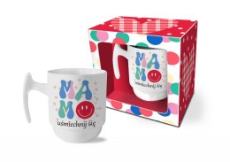 Kubek matowy 310ml MAMO UŚMIECHNIJ SIĘ