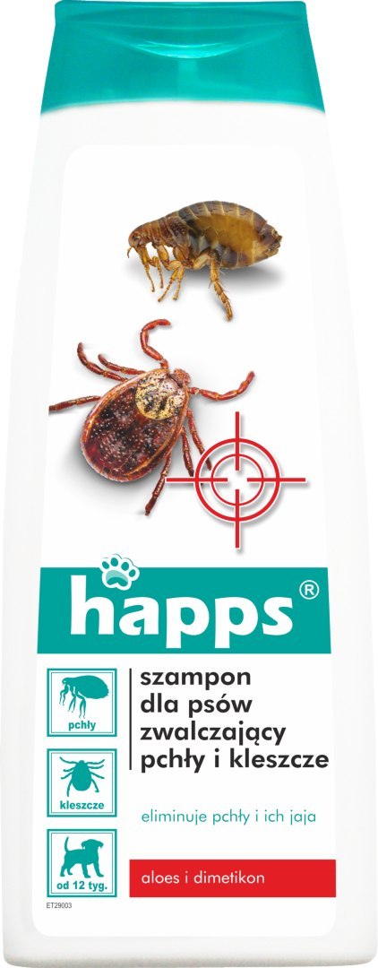Szampon dla psów Happs zwalczający pchły i kleszcze 250ml
