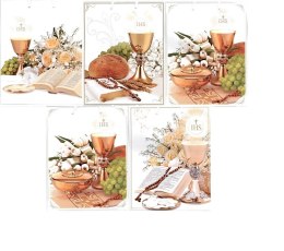 Torebka ozdobna laminowana 26 x 32 Komunia Św. PL-6 mix 12 szt