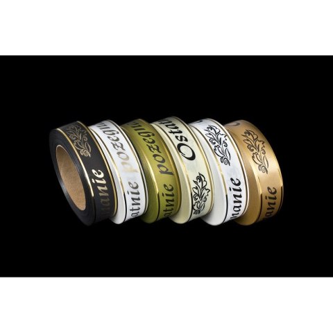 Wstążka pogrzebowa Charon biało-czarna ok.45cm | 113081 - 3/50y 01-45-00