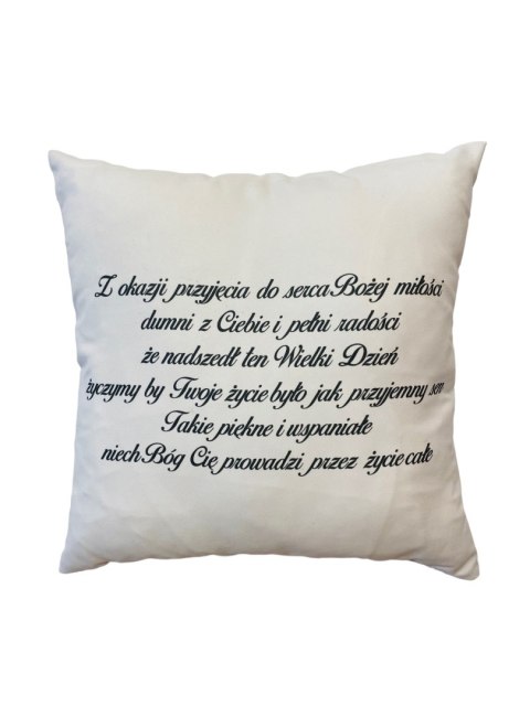 Poduszka dwustronny nadruk Komunia Święta chłopczyk