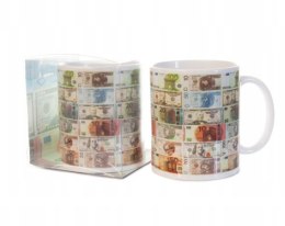 Kubek ceramiczny w opakowaniu banknoty