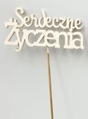 Pik drewniany Serdeczne życzenia 3szt.