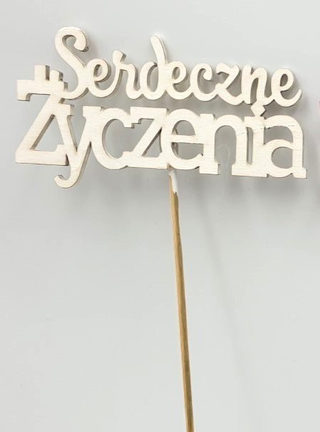 Pik drewniany Serdeczne życzenia 3szt.