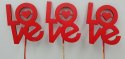 Pik drewniany z napisem "Love" serce 3szt.