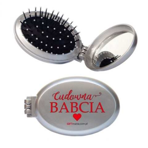 Szczotka składana z lusterkiem "Cudowna Babcia"