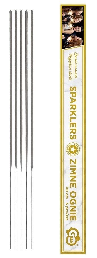 Zimne ognie sztuczne fajerwerki 40 cm 5 szt.