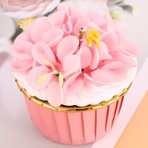 Papilotki kubeczki na mufinki RÓŻOWO ZŁOTE 50x40 mm / 50 szt