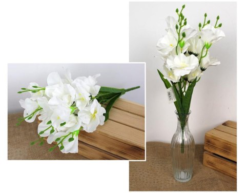 Bukiet MIECZYK wys. 43 cm 20 kwiatów (7-8,5 cm) i 2 pąki BIAŁY WT-109A