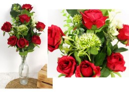 Bukiet RÓŻA z czosnkiem wys. 55 cm 7 róż (8x6 cm) z dodatkami CZERWONA WT-162D