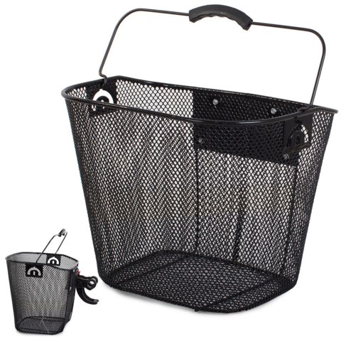 Duży kosz rowerowy metalowy koszyk do roweru click